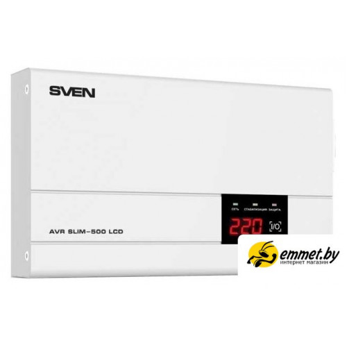 Стабилизатор напряжения SVEN AVR SLIM-500 LCD