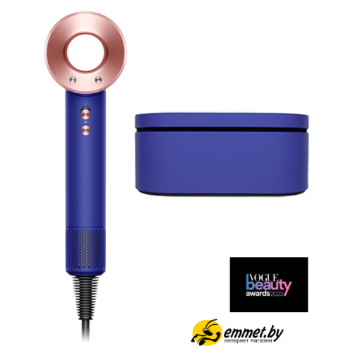 Фен Dyson HD15 Supersonic (с переходником на евровилку, синий/розовое золото)