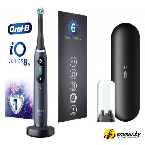 Электрическая зубная щетка Oral-B iO 8n (черный, 2 насадки)