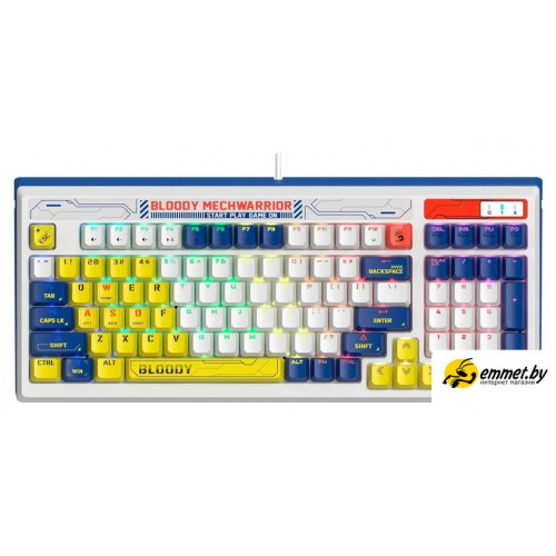 Клавиатура A4Tech Bloody B950 (белый/синий, Light Strike Libra Brown)
