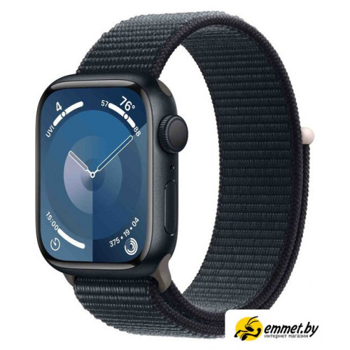 Умные часы Apple Watch Series 9 41 мм (алюминиевый корпус, полуночный/полуночный, нейлоновый ремешок)