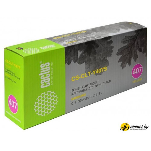 Картридж CACTUS CS-CLT-Y407S (аналог Samsung CLT-Y407S Yellow)