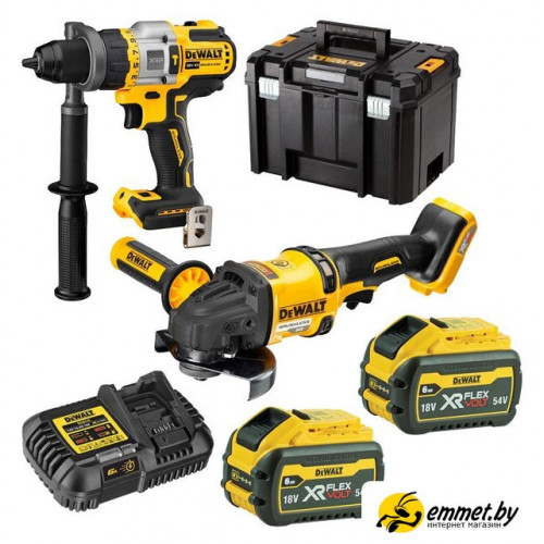 Наборы электроинструментов DeWalt DCK2016T2T (шуруповерт, УШМ, кейс)