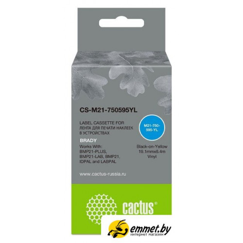 Картридж CACTUS CS-M21-750595YL (аналог Brady M21-750595YL)