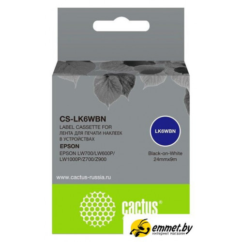 Картридж CACTUS CS-LK6WBN (аналог Epson LK6WBN)