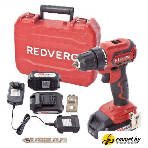 Дрель-шуруповерт RedVerg Power Сompact RD-S18MBL/U (с 2-мя АКБ, кейс)