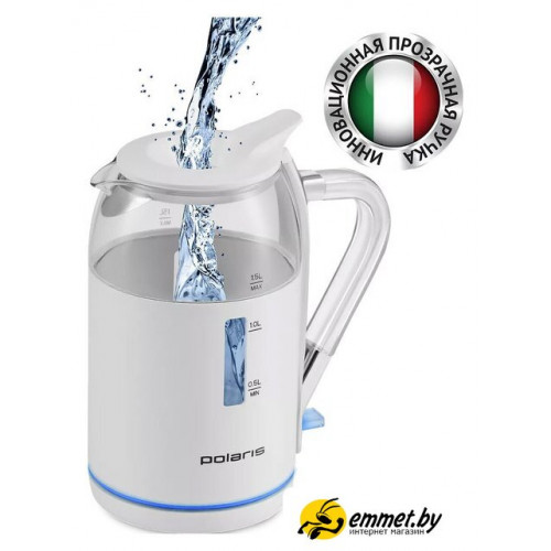 Электрический чайник Polaris PWK 1563CGL Water Way Pro (белый)
