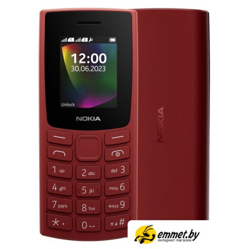 Кнопочный телефон Nokia 106 (2023) Dual SIM TA-1564 (красный)