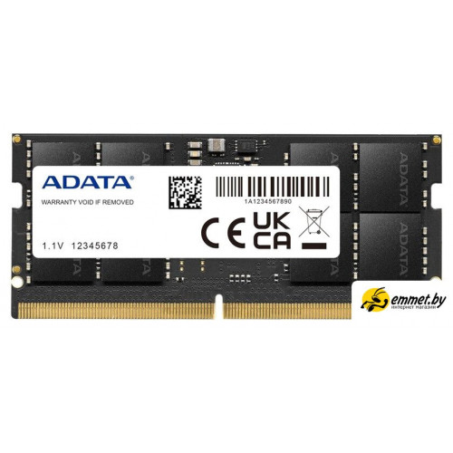 Оперативная память ADATA 8ГБ DDR5 SODIMM 5600 МГц AD5S56008G-S