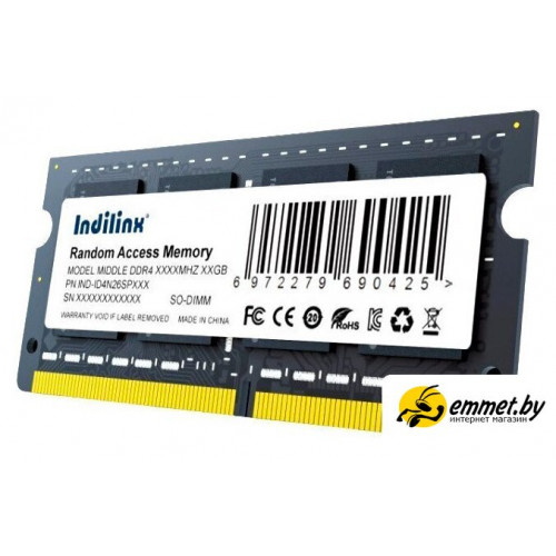 Оперативная память Indilinx 8ГБ DDR4 SODIMM 3200 МГц IND-ID4N32SP08X