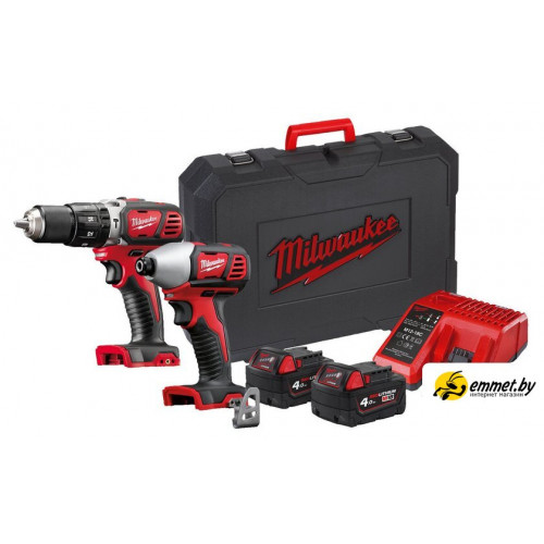 Наборы электроинструментов Milwaukee M18 BPP2C-402C 4933443552 (шуруповерт, винтоверт, 2 АКБ, кейс)