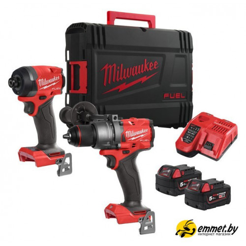 Наборы электроинструментов Milwaukee M18 FPP2A3-502X Fuel 4933480873 (шуруповерт, винтоверт, 2 АКБ, кейс)