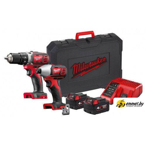 Наборы электроинструментов Milwaukee M18 BPP2D-402C 4933447126 (шуруповерт, винтоверт, 2 АКБ, кейс)