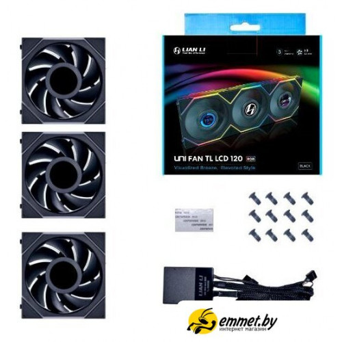 Комплект вентиляторов для корпуса Lian Li Uni Fan TL LCD 120 Triple Pack G99.12TLLCD3B.00