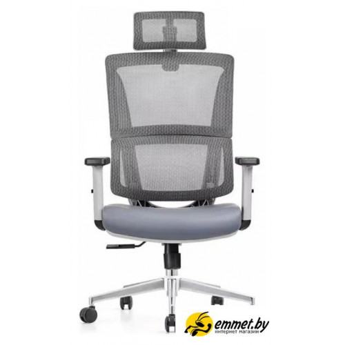 Офисное кресло SitUp Aphrodite Chrome (сетка Gray/экокожа Gray)