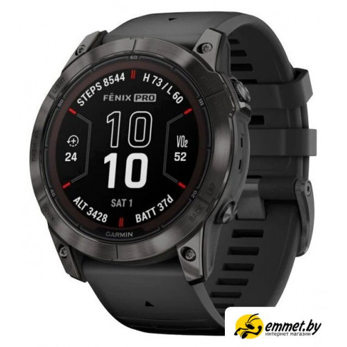 Умные часы Garmin Fenix 7X Pro Sapphire Solar (карбоново-серый титан/черный)