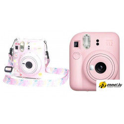 Фотоаппарат Fujifilm Instax Mini 12 (розовый) + розовый чехол Sundays с ремнем Фотоаппарат Fujifilm Instax Mini 12 (розовый) + розовый чехол Sundays с ремнем