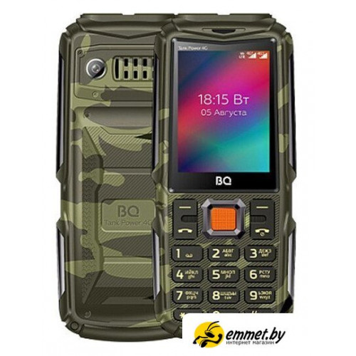 Кнопочный телефон BQ BQ-2410L Tank Power 4G (зеленый камуфляж)