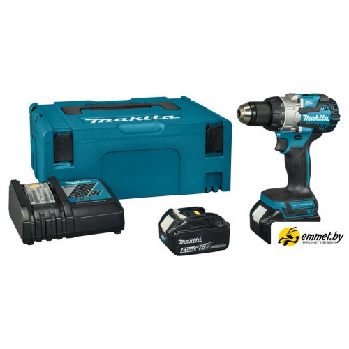 Дрель-шуруповерт Makita DDF489RTJ (с 2-мя АКБ, кейс)