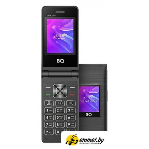 Кнопочный телефон BQ BQ-2412 Shell Duo (черный)