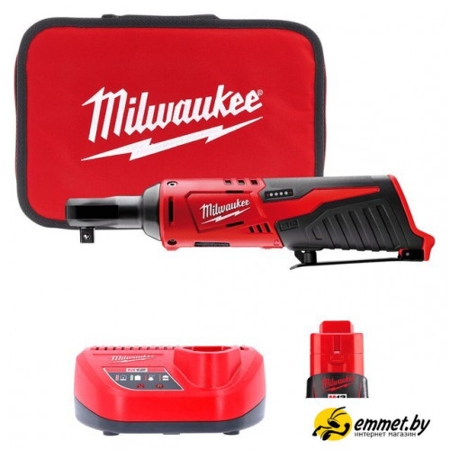 Трещотка Milwaukee M12 M12IR-201B 4933441720 (с 1-им АКБ, сумка)