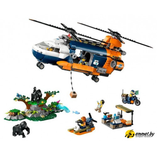 Конструктор LEGO City 60437 Вертолет исследователя джунглей в базовом лагере