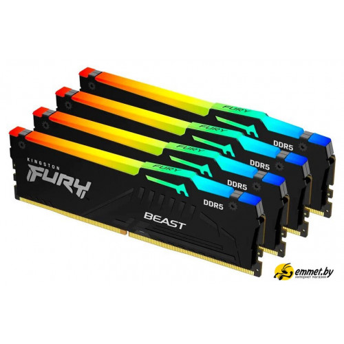 Оперативная память Kingston FURY Beast RGB 4x16ГБ DDR5 6000 МГц KF560C40BBAK4-64