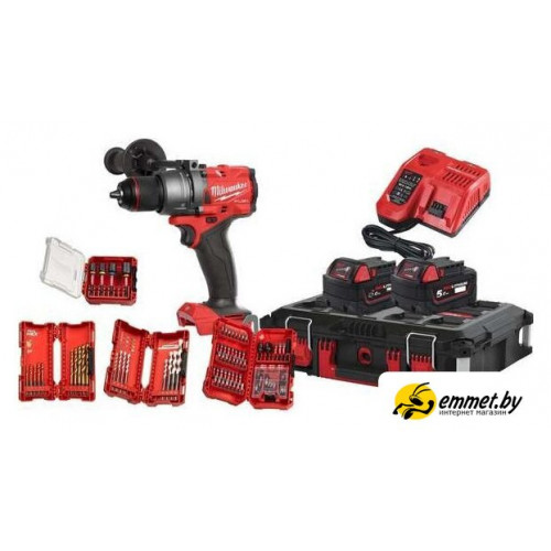 Ударная дрель-шуруповерт Milwaukee M18 FUEL Promo FPD3100P-502P 4933498240 (с 2-мя АКБ 5 Ач, кейс, набор оснастки)