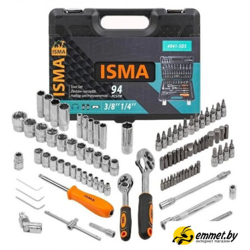 Набор трещотка с головками и битами ISMA ISMA-4941-5DS (94 предмета)
