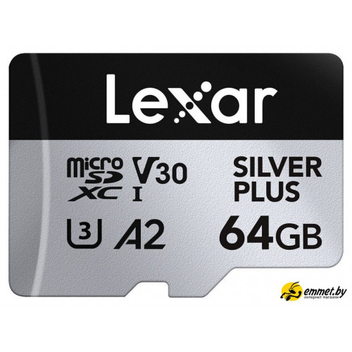 Карта памяти Lexar Professional SILVER PLUS microSDXC LMSSIPL064G-BNANG 64GB