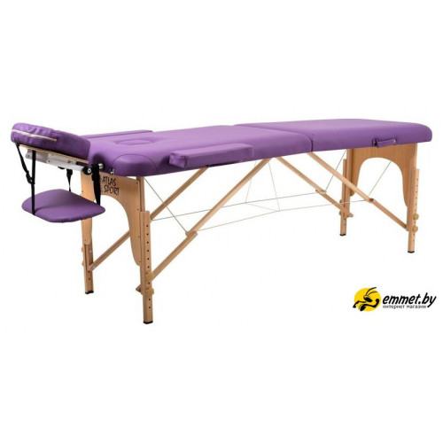 Массажный стол Atlas Sport складной 2-с 60 см деревянный (фиолетовый)