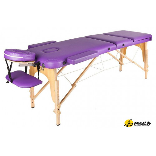 Массажный стол Atlas Sport 60 см складной 3-с деревянный (фиолетовый)