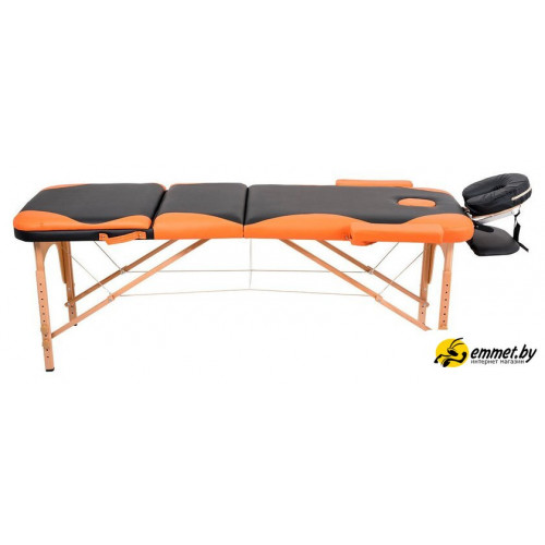 Массажный стол Atlas Sport складной 3-с деревянный 60 см (черно-оранжевый)