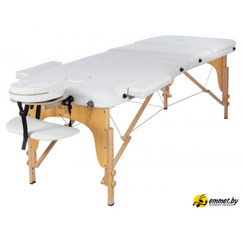 Массажный стол Atlas Sport 70 см складной 3-с деревянный (белый)