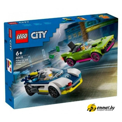 Конструктор LEGO City 60415 Погоня на полицейской машине и маслкаре