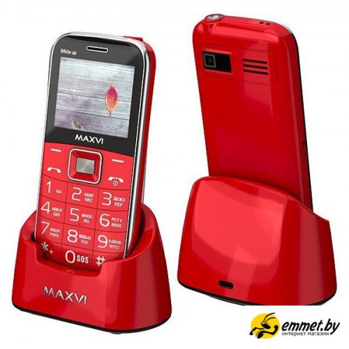 Кнопочный телефон Maxvi B6ds up (красный)